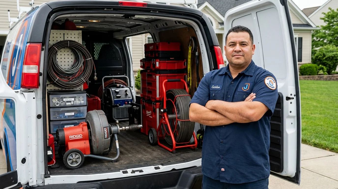 Professional drain cleaning equipment and Johns Plumbing LLC plumber in Prospect